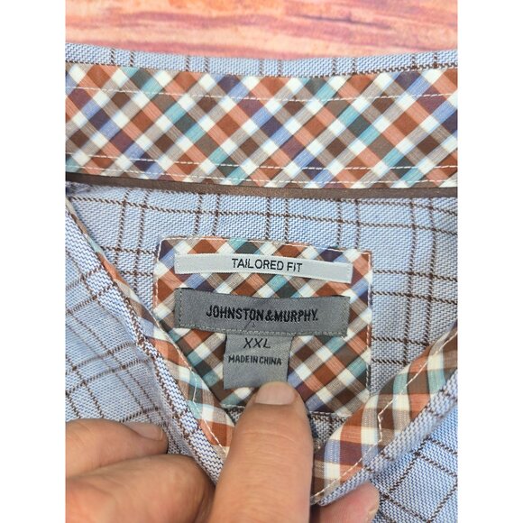 Johnston & Murphy Mens Tailored Fit Plaid Shirt XXL - Picture 5 of 8